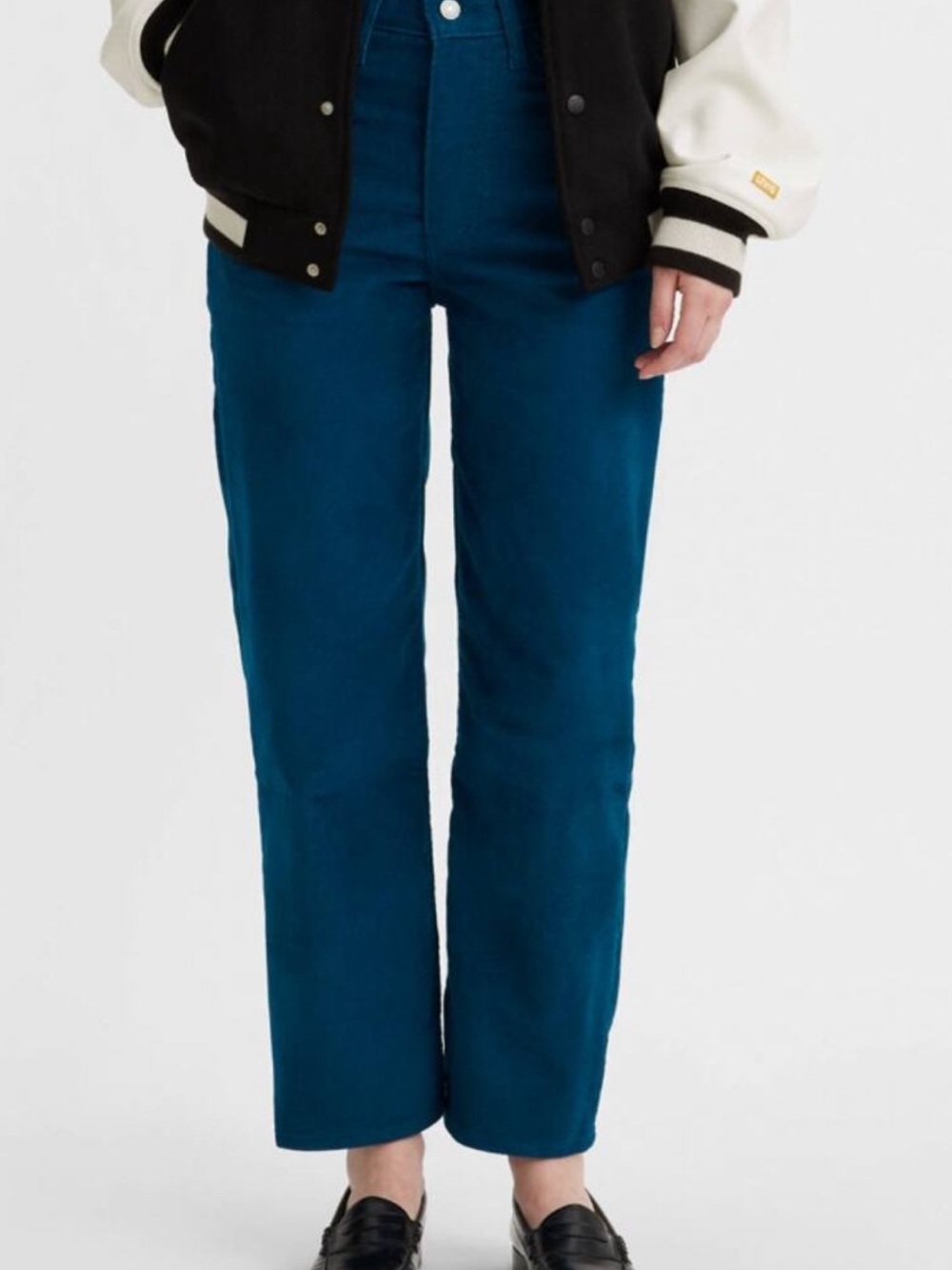 Levi's Women's Teal Cropped Straight-Leg Jeans